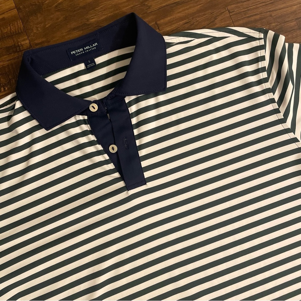 Peter Millar Crown Crafted Golf Polo Striped Large
